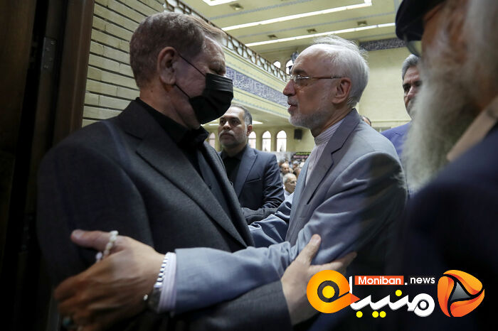 گزارش تصویری| حضور خاتمی، روحانی، خمینی و لاریجانی در مراسم ختم والده اسحاق جهانگیری
