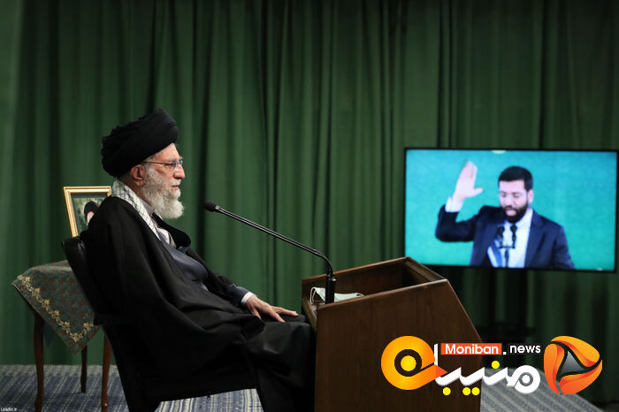نشست تصویری رهبر معظم انقلاب اسلامی  با جمعی از مداحان