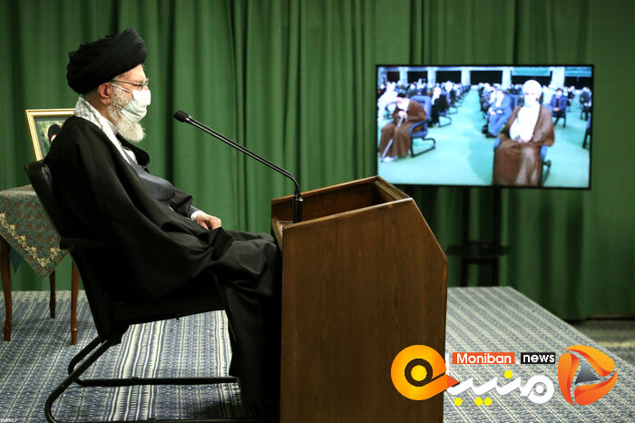 نشست تصویری رهبر معظم انقلاب اسلامی  با جمعی از مداحان