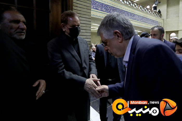 گزارش تصویری| حضور خاتمی، روحانی، خمینی و لاریجانی در مراسم ختم والده اسحاق جهانگیری
