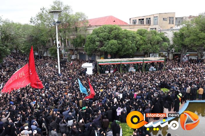 گزارش تصویری| تشییع پیکر رئیسی، آل هاشم و همراهانشان در تبریز