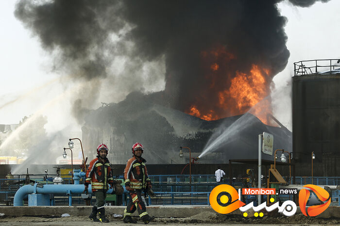 وضعیت پالایشگاه تهران بعد از ۱۸ ساعت حریق