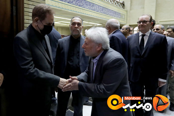 گزارش تصویری| حضور خاتمی، روحانی، خمینی و لاریجانی در مراسم ختم والده اسحاق جهانگیری